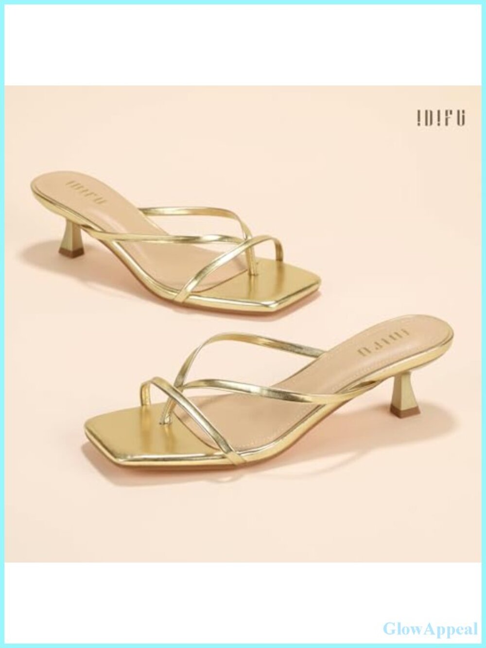 Kitten Flip Flop Heels Square Open Toe Low Heel - Picture 5 of 5